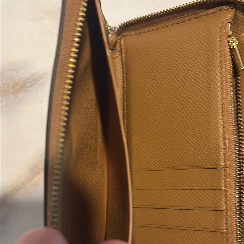 Coach Tan Leather Zip Wallet - Picture 7 of 7